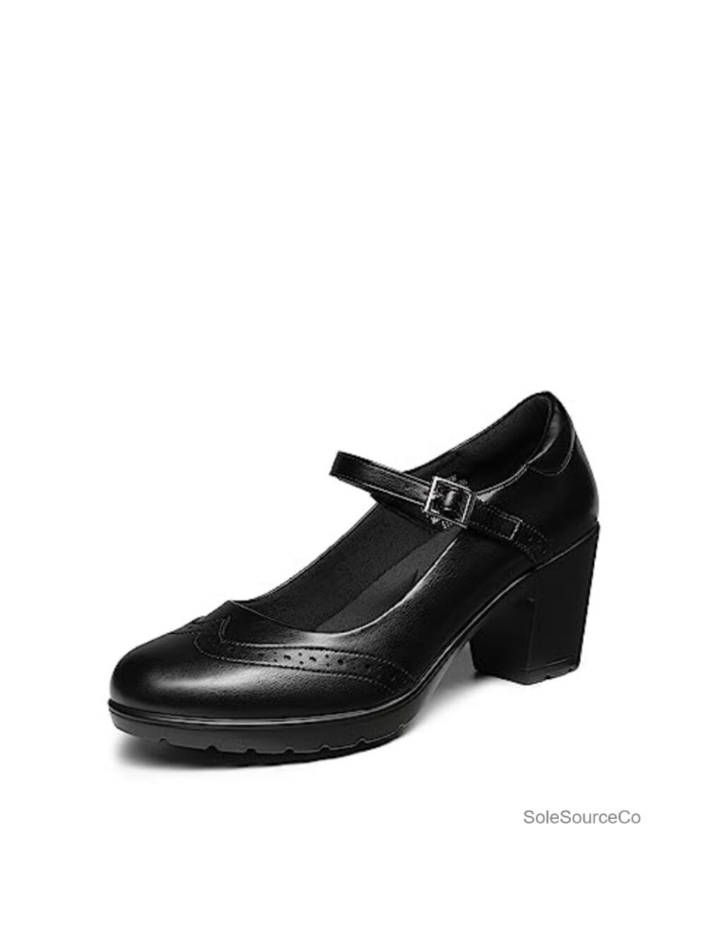 Women's Mary Jane Oxford Heels Faux Leather 2.8" Chunky Comfort Dress Shoes